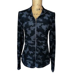 Kyodan Women’s Black/Grey Marl Camo Full Zip Up Long Sleeve Athletic Jacket